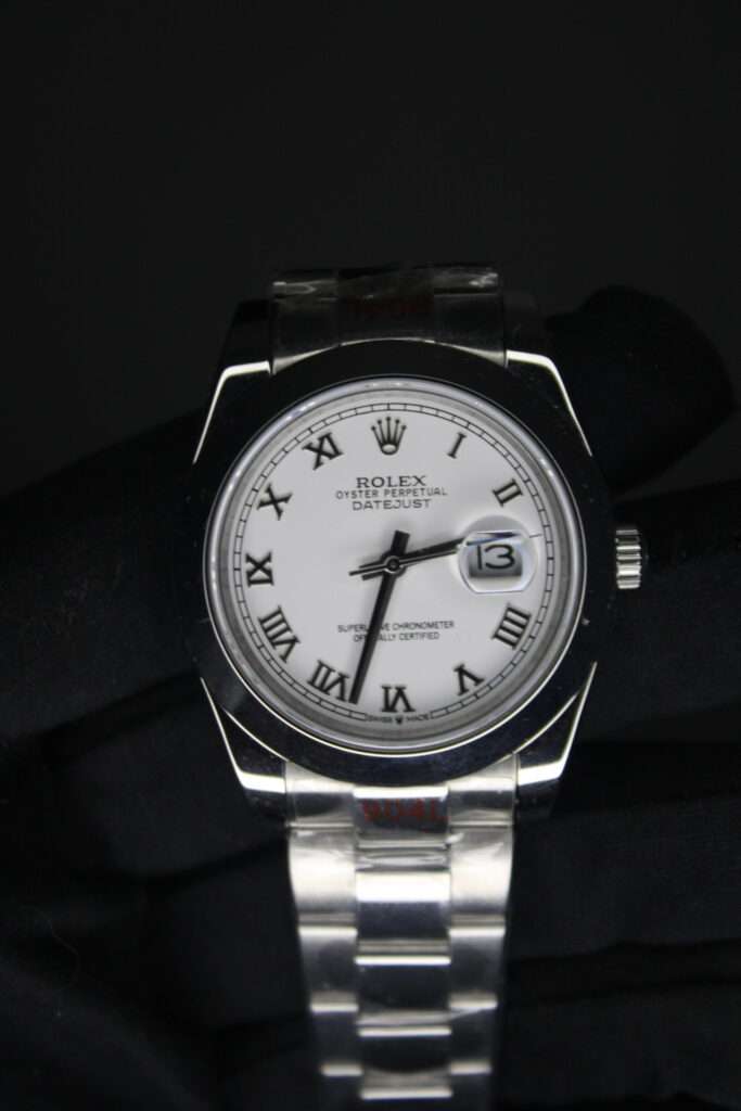 Rolx Date Just 41mm White dial Roman numeral FLAT BEZEL