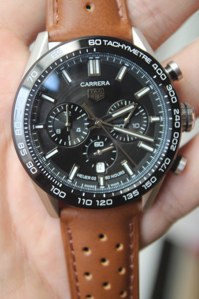 Tag Carrera 43mm Brown leather strap