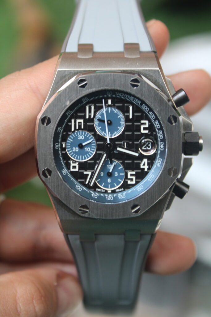 Super Clone AUDEMARS PIGUET Chronograph Brown dial , Gray Strap